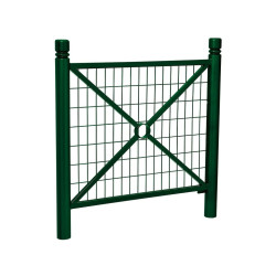 Barrière Province City Procity, cadre grillagé, L 1072 x 1000 mm (hors pommeau) - Peint/zinc - Scellement direct - Vert mousse