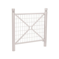 Barrière Province City Procity, cadre grillagé, L 1072 x 1000 mm (hors pommeau) - Peint/zinc - Scellement direct - Gris soie