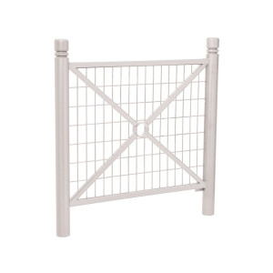 Barrière Province City Procity, cadre grillagé, L 1072 x 1000 mm (hors pommeau) - Peint/zinc - Scellement direct - Gris soie
