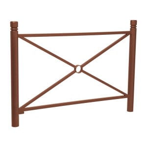 Barrière Province City Procity, cadre simple croix, L 1572 x 1000 mm - Peint/zinc - Scellement direct - Aspect Corten