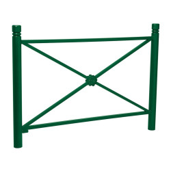 Barrière Province City Procity, cadre rosace, L 1572 x 1000 mm (hors pommeau) - Peint/zinc - Scellement direct - Vert mousse