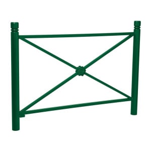 Barrière Province City Procity, cadre rosace, L 1572 x 1000 mm (hors pommeau) - Peint/zinc - Scellement direct - Vert mousse
