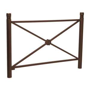 Barrière Province City Procity, cadre rosace, L 1572 x 1000 mm (hors pommeau) - Peint/zinc - Scellement direct - Brun chocolat