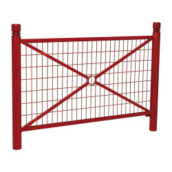 Barrière Province City Procity, cadre grillagé, L 1572 x 1000 mm - Peint/zinc - Scellement direct - Rouge pourpre