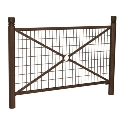 Barrière Province City Procity, cadre grillagé, L 1572 x 1000 mm - Peint/zinc - Scellement direct - Brun chocolat