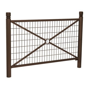 Barrière Province City Procity, cadre grillagé, L 1572 x 1000 mm - Peint/zinc - Scellement direct - Brun chocolat
