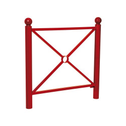 Barrière Province Boule Procity, cadre simple croix, L1072 x1000 mm - Peint/zinc - Scellement direct - Rouge pourpre