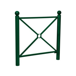 Barrière Province Boule Procity, cadre simple croix, L1072 x1000 mm - Peint/zinc - Scellement direct - Vert mousse