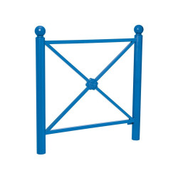 Barrière Province Boule Procity, cadre rosace, L1072 x1000 mm (hors pommeau) - Peint/zinc - Scellement direct - Bleu gentiane