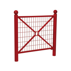 Barrière Province Boule Procity, cadre grillagé, L1072 x1000 mm (hors pommeau) - Peint/zinc - Scellement direct - Rouge pourpre