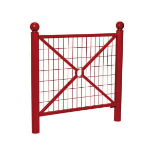 Barrière Province Boule Procity, cadre grillagé, L1072 x1000 mm (hors pommeau) - Peint/zinc - Scellement direct - Rouge pourpre