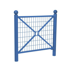 Barrière Province Boule Procity, cadre grillagé, L1072 x1000 mm (hors pommeau) - Peint/zinc - Scellement direct - Bleu gentiane
