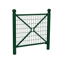 Barrière Province Boule Procity, cadre grillagé, L1072 x1000 mm (hors pommeau) - Peint/zinc - Scellement direct - Vert mousse
