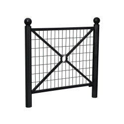 Barrière Province Boule Procity, cadre grillagé, L1072 x1000 mm (hors pommeau) - Peint/zinc - Scellement direct - Noir foncé