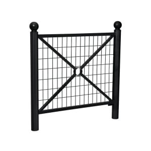 Barrière Province Boule Procity, cadre grillagé, L1072 x1000 mm (hors pommeau) - Peint/zinc - Scellement direct - Noir foncé
