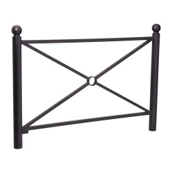 Barrière Province Boule Procity, cadre simple croix, L1572 x1000 mm - Peint/zinc - Scellement direct - Noir foncé