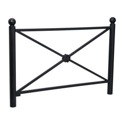 Barrière Province Boule Procity, cadre rosace, L1572 x1000 mm (hors pommeau) - Peint/zinc - Scellement direct - Noir foncé