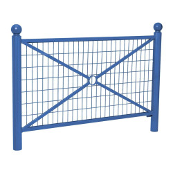 Barrière Province Boule Procity, cadre grillagé, L1572 x1000 mm (hors pommeau) - Peint/zinc - Scellement direct - Bleu gentiane