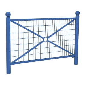 Barrière Province Boule Procity, cadre grillagé, L1572 x1000 mm (hors pommeau) - Peint/zinc - Scellement direct - Bleu gentiane