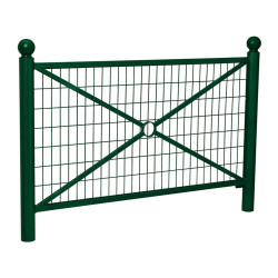 Barrière Province Boule Procity, cadre grillagé, L1572 x1000 mm (hors pommeau) - Peint/zinc - Scellement direct - Vert mousse