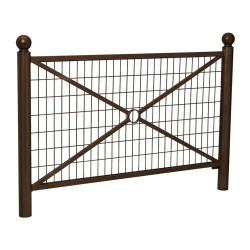 Barrière Province Boule Procity, cadre grillagé, L1572 x1000 mm (hors pommeau) - Peint/zinc - Scellement direct - Brun chocolat