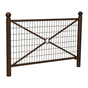 Barrière Province Boule Procity, cadre grillagé, L1572 x1000 mm (hors pommeau) - Peint/zinc - Scellement direct - Brun chocolat