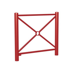 Barrière Carrefour Procity, cadre simple croix, L1072 x 1025 mm - Acier peint/zinc - Scellement direct - Rouge pourpre