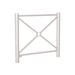 Barrière Carrefour Procity, cadre simple croix, L1072 x 1025 mm - Acier peint/zinc - Scellement direct - Gris soie