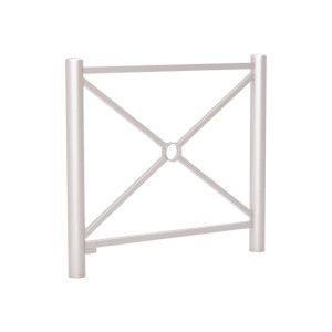 Barrière Carrefour Procity, cadre simple croix, L1072 x 1025 mm - Acier peint/zinc - Scellement direct - Gris soie