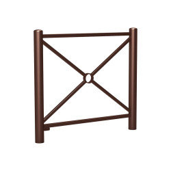 Barrière Carrefour Procity, cadre simple croix, L1072 x 1025 mm - Acier peint/zinc - Scellement direct - Brun chocolat