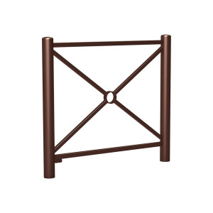 Barrière Carrefour Procity, cadre simple croix, L1072 x 1025 mm - Acier peint/zinc - Scellement direct - Brun chocolat