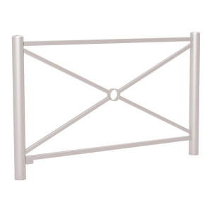 Barrière Carrefour Procity, cadre simple croix, L1572 x 1025 mm - Acier peint/zinc - Scellement direct - Gris soie