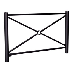 Barrière Carrefour Procity, cadre simple croix, L1572 x 1025 mm - Acier peint/zinc - Scellement direct - Noir foncé