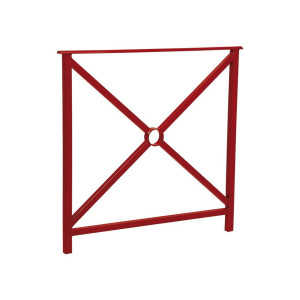 Barrière main courante Héritage Procity, cadre simple croix sans crosse, L800 x 1000 mm - Scellement direct - Rouge pourpre