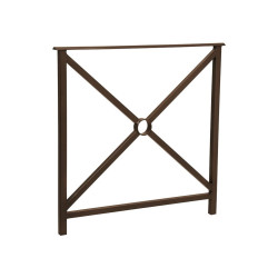 Barrière main courante Héritage Procity, cadre simple croix sans crosse, L800 x 1000 mm - Scellement direct - Brun chocolat