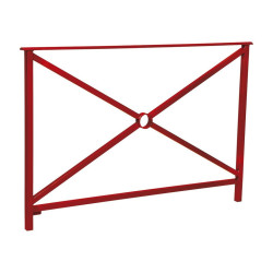 Barrière main courante Héritage Procity, cadre simple croix sans crosse, L1500 x 1000 mm - Scellement direct - Rouge pourpre