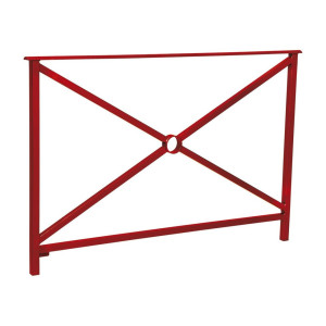 Barrière main courante Héritage Procity, cadre simple croix sans crosse, L1500 x 1000 mm - Scellement direct - Rouge pourpre