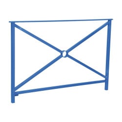 Barrière main courante Héritage Procity, cadre simple croix sans crosse, L1500 x 1000 mm - Scellement direct - Bleu gentiane