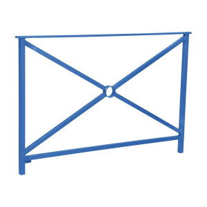 Barrière main courante Héritage Procity, cadre simple croix sans crosse, L1500 x 1000 mm - Scellement direct - Bleu gentiane