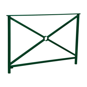 Barrière main courante Héritage Procity, cadre simple croix sans crosse, L1500 x 1000 mm - Scellement direct - Vert mousse