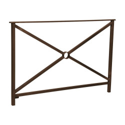 Barrière main courante Héritage Procity, cadre simple croix sans crosse, L1500 x 1000 mm - Scellement direct - Brun chocolat