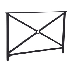 Barrière main courante Héritage Procity, cadre simple croix sans crosse, L1500 x 1000 mm - Scellement direct - Noir foncé