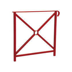 Barrière main courante Héritage Procity, cadre simple croix, simple crosse, L800 x 1000 mm - Scellement direct - Rouge pourpre