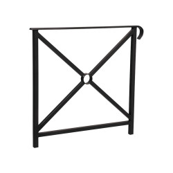 Barrière main courante Héritage Procity, cadre simple croix, simple crosse, L800 x 1000 mm - Scellement direct - Noir foncé