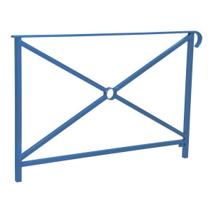 Barrière main courante Héritage Procity, cadre simple croix, simple crosse, L1500 x 1000 mm - Scellement direct - Bleu gentiane