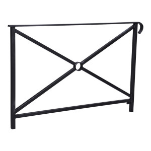 Barrière main courante Héritage Procity, cadre simple croix, simple crosse, L1500 x 1000 mm - Scellement direct - Noir foncé