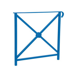 Barrière main courante Héritage Procity, cadre rosace, simple crosse,L800 x 1000 mm - Scellement direct - Bleu gentiane