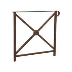 Barrière main courante Héritage Procity, cadre rosace, simple crosse, L800 x 1000 mm - Scellement direct - Brun chocolat
