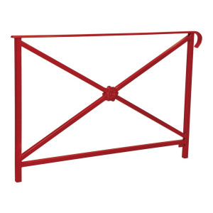 Barrière main courante Héritage Procity, cadre rosace, simple crosse, L1500 x 1000 mm - Scellement direct - Rouge pourpre