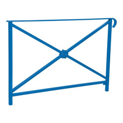 Barrière main courante Héritage Procity, cadre rosace, simple crosse, L1500 x 1000 mm - Scellement direct - Bleu gentiane